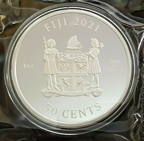 2021 Fiji Cats 1 oz Silver 50 Cent Coin GEM BU - Image 2