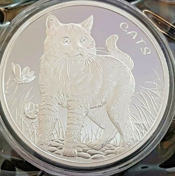 2021 Fiji Cats 1 oz Silver 50 Cent Coin GEM BU - Image 3