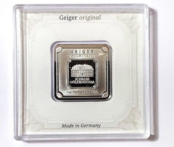 Geiger Edelmetalle 1 oz Silver Square Bar Bu .999 Fine - Image 5
