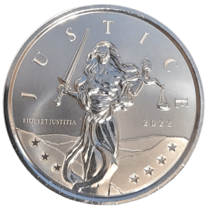 2022 1 oz Silver Gibraltar Lady Justice Coin