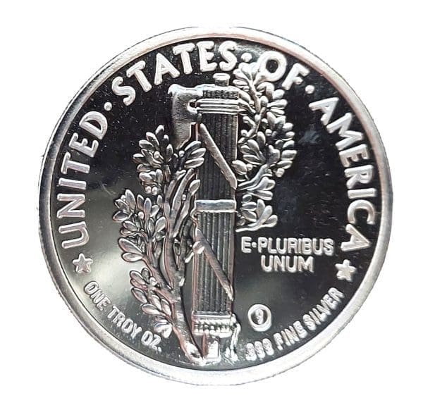 1 oz Silver Mercury Dime Round Gem Bu - Image 3