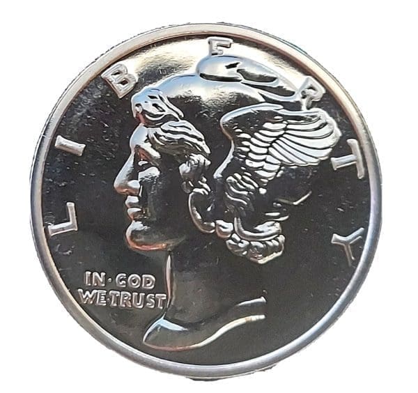 1 oz Silver Mercury Dime Round Gem Bu - Image 4