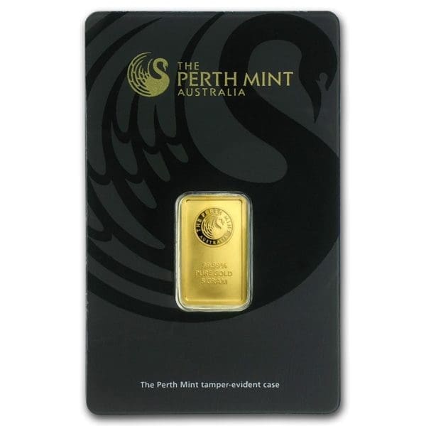 1 gram Gold Bar Perth Mint in Assay .9999 Pure Gold