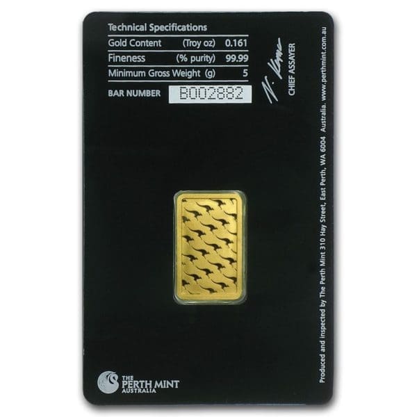 1 gram Gold Bar Perth Mint in Assay .9999 Pure Gold - Image 2