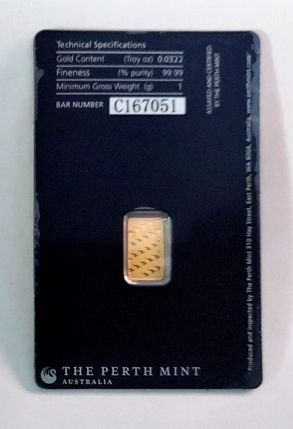 1 gram Gold Bar Perth Mint in Assay .9999 Pure Gold - Image 3