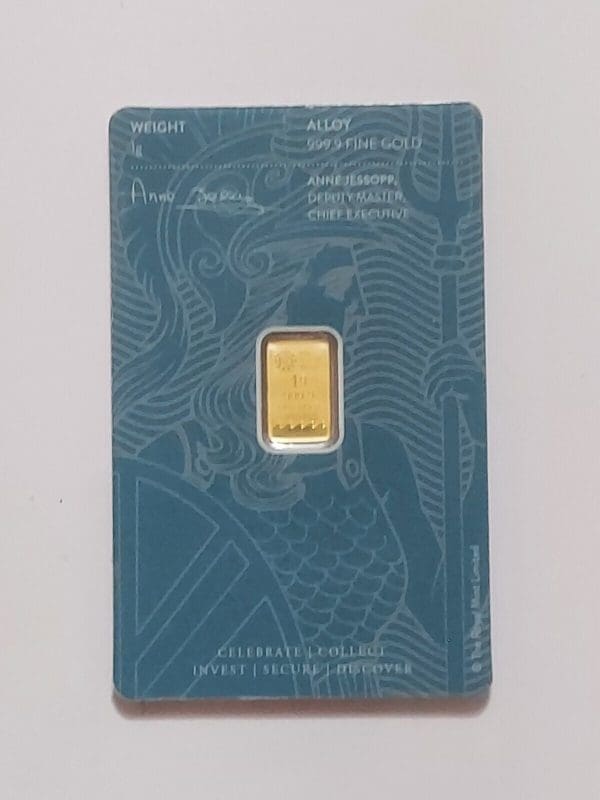 British 1 g Gold Britannia Bar New in Assay .9999 - Image 3
