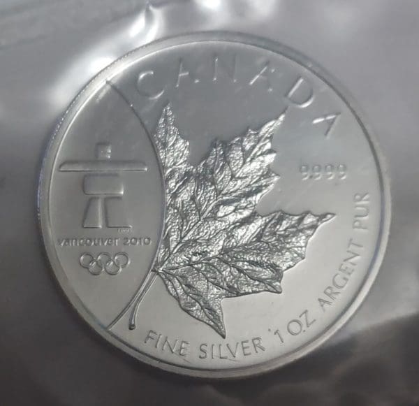 2008 Canada 1 oz Silver Maple Leaf 2010 Olympics Coin-Sealed - Image 3