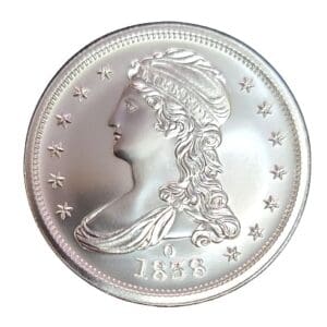 1838o Capped Bust Half Dollar 2 oz Silver Round