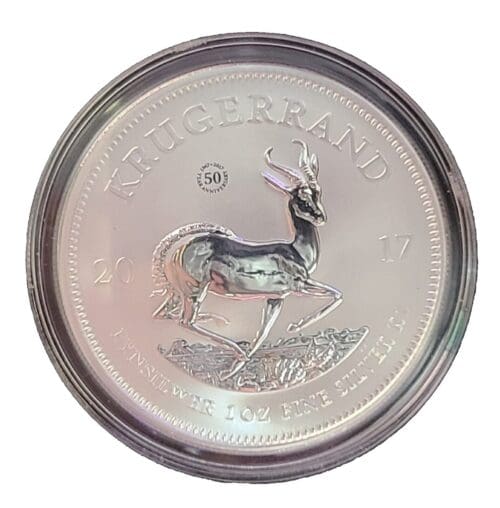 2017 South African 1 oz Silver Krugerrand 50 year Privy - Image 4