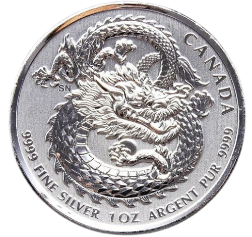2018  Canada 1 oz Silver Lucky Dragon Coin Bu .9999 Fine