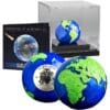 2022 Barbados Spherical Earth  Green Planet 3 oz Silver Coin
