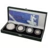 2001 UK Britannia 4-coin Silver Proof Set Display