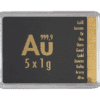 Valcambi Suisse 5 Gram Gold CombiBar 5 x 1 g .  9999