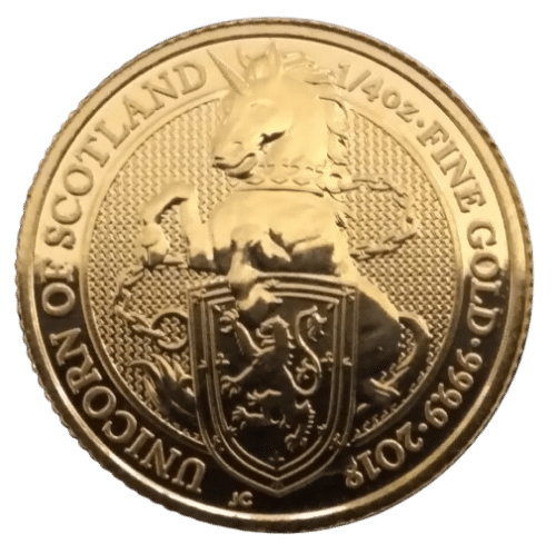 2018 UK Queen's Beast 1/4 oz Gold Unicorn of Scotland £25 - Image 5