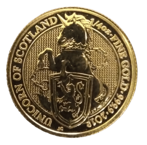 2018 UK Queen's Beast 1/4 oz Gold Unicorn of Scotland £25 - Image 3