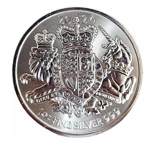 2024 British 1 oz silver Royal Arms of England Coin BU - Image 3