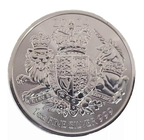 2024 British 1 oz silver Royal Arms of England Coin BU - Image 5