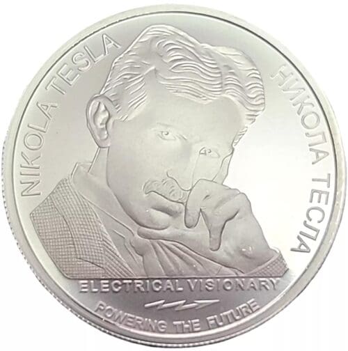 2024 Serbia 1 oz Silver 100 Dinar Tesla Direct Energy Weapon - Image 2