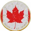 2024 Canadian Maple Leaf Diamond Flag 1oz Silver Coin- Gold/Diamonds