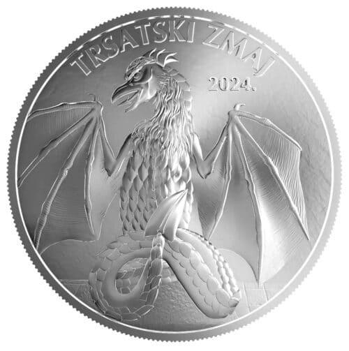 2024 Croatia Trsat Dragon €4 Euro 1 oz .9999 Silver Coin