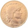 1910 French 20 Gold Franc Marianne Rooster Gold Coin