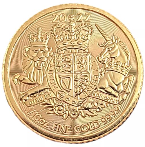 2022 Royal Mint 1/10 oz gold Royal Arms .9999 Fine Gold