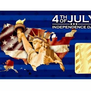 2024 INDEPENDENCE DAY 1/10 oz Pure Gold Bar in Assay