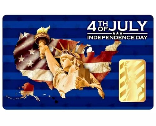 2024 INDEPENDENCE DAY 1/10 oz Pure Gold Bar in Assay