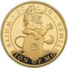 2020 UK 1/4oz Gold Queen's Beasts White Lion of Mortimer Proof Gold Coin