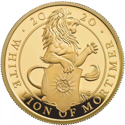 2020 UK 1/4oz Gold Queen's Beasts White Lion of Mortimer Proof Gold Coin