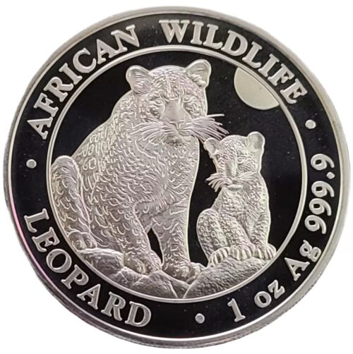 2024 Somalia 1 oz Silver African Wildlife Leopard .9999 Fine