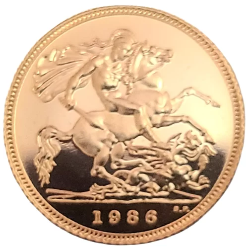 1986 British Half Gold Sovereign Bullion Coin The Royal Mint - Image 2