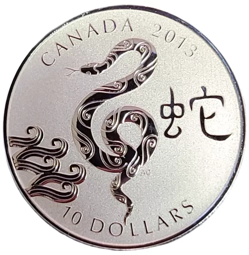 2013 Canada $10 Year of the Snake 1/2 oz Silver Proof Coin
