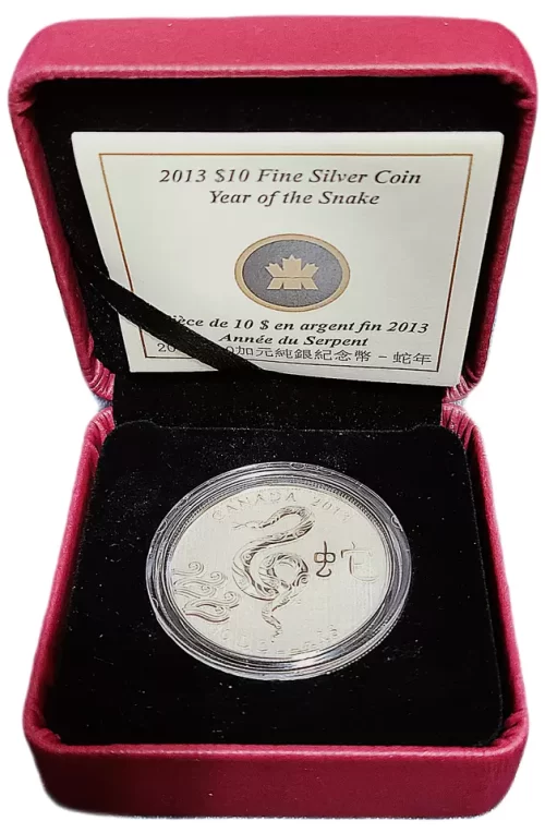 2013 Canada $10 Year of the Snake 1/2 oz Silver Proof Coin - Image 6