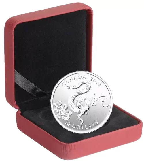 2013 Canada $10 Year of the Snake 1/2 oz Silver Proof Coin - Image 4