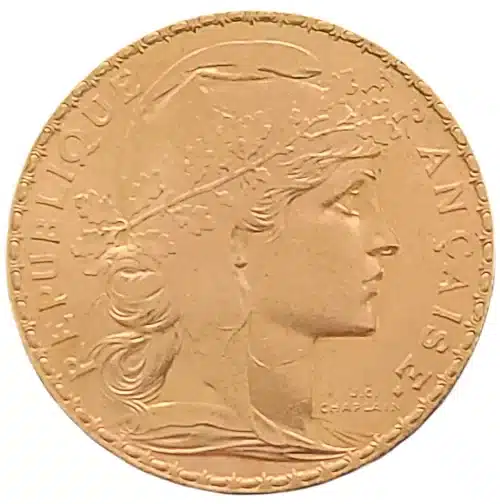 1903 French 20 Gold Franc Marianne Rooster Gold Coin BU - Image 3
