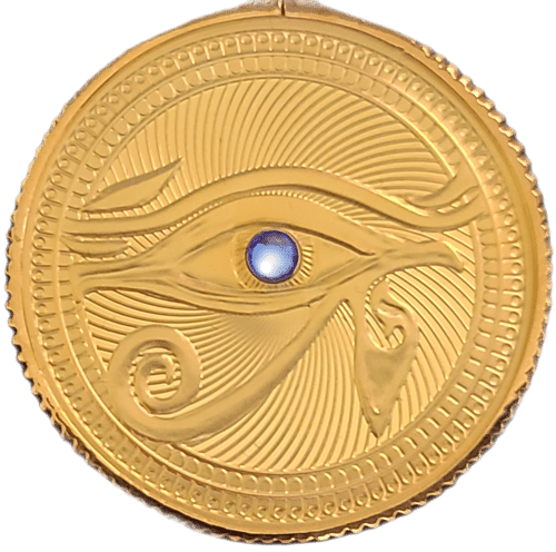 2024 Niue Eye of Horus $1 Silver Proof Coin/Pendant Gold Gilded - Image 3