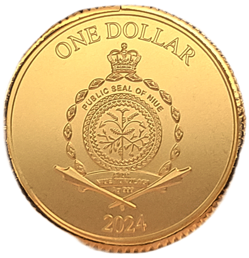 2024 Niue Eye of Horus $1 Silver Proof Coin/Pendant Gold Gilded - Image 4