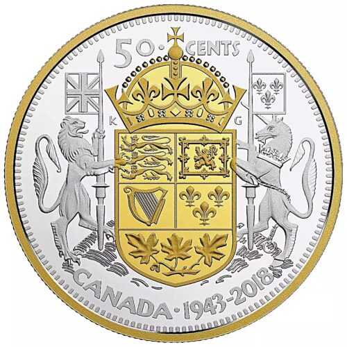 2018 Canada 2 oz Silver 1943 Half-Dollar 75th Anniversary Proof