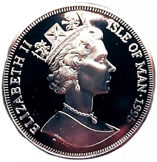 1995 Isle of Man 1 oz Silver Angel Proof .9999 Coin - Image 3