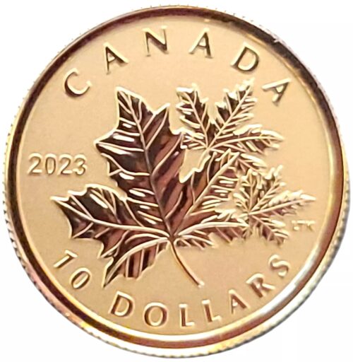 2023 Canadian $10 Everlasting Maple Leaf Proof- 1/20 oz Pure .9999 Gold Coin