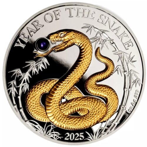 2025 Vanuatu Year of the Snake 1 oz Silver Proof Coin Pearl Insert