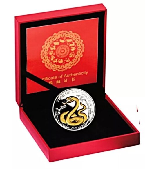 2025 Vanuatu Year of the Snake 1 oz Silver Proof Coin Pearl Insert - Image 2