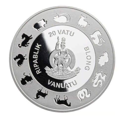 2025 Vanuatu Year of the Snake 1 oz Silver Proof Coin Pearl Insert - Image 3