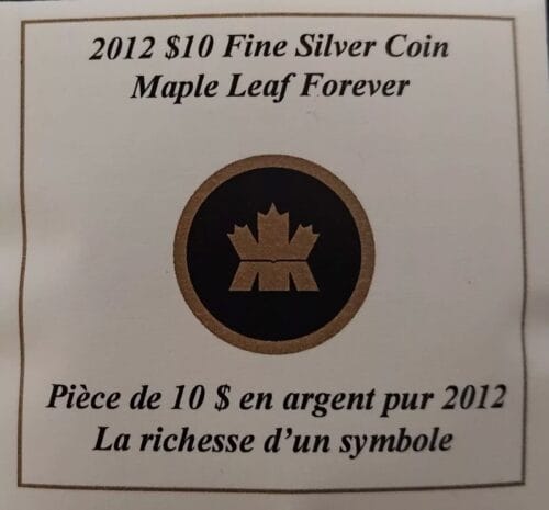 2012 Canadian $10 Maple Leaf Forever 1/2 oz Fine Silver Coin RCM - Image 5