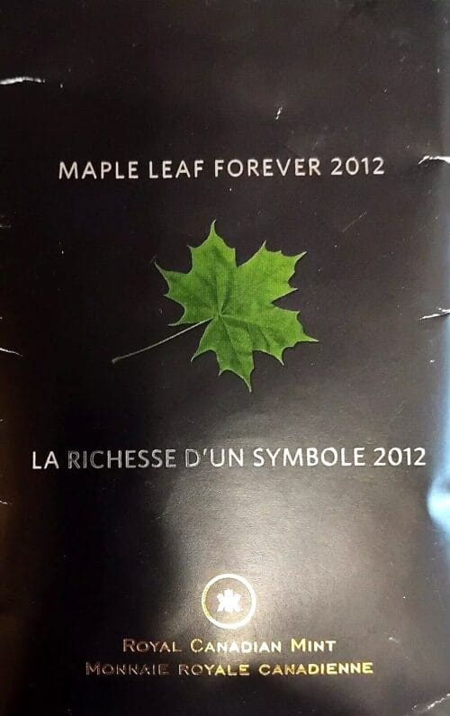 2012 Canadian $10 Maple Leaf Forever 1/2 oz Fine Silver Coin RCM - Image 6
