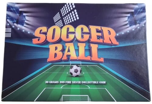 2022 Chad 30 grams Silver Country Flags Soccer Ball Spherical Coin W/box/coa - Image 2