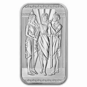 2022 The Engravers Collection Three Graces 1oz Silver Bar
