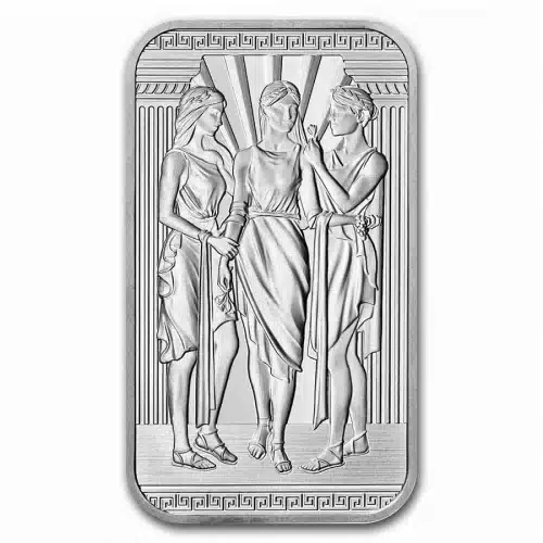 2022 The Engravers Collection Three Graces 1oz Silver Bar