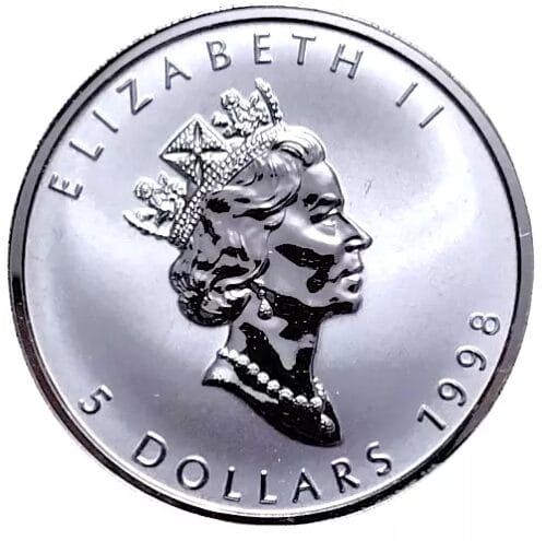 1998 Canada Silver Maple Leaf RCM 90th Anniversary Privy Mark 1oz Coin - Image 2